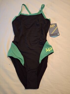 Women’s Black & Green One-Piece Swimsuit